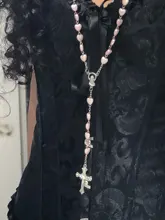 Prayer Necklace Porcelain Rosary Catholic Blessing White-Heart-Shaped-Beads Love Mary