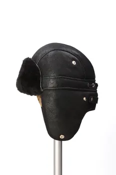 

Unisex Shearling Sheepskin Hat Шляпа из Овчины Shearling Hat Russian Ushanka Trapper Winter Fur Hat Made in Turkey Pilot Hats