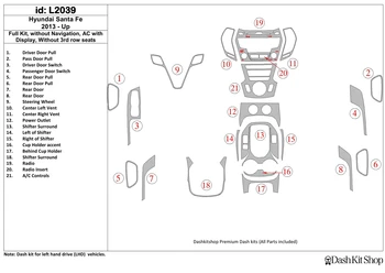 

Interior trim for Hyundai Santa Fe 2013-UP. Set L2039.