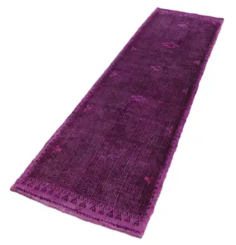 

77x277 Cm Pink Handmade Oriental Rug Rug-2x9 Ft