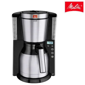 

Cafetera goteo Melitta Look IV Therm Timer 1011-06, eléctrica programable y jarra térmica 10-15 tazas, negro y acero inoxidable