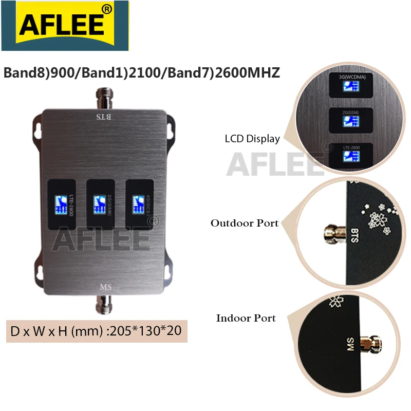 1PCS 900 2100 2600  Tri-Band Cellular Amplifier 4G