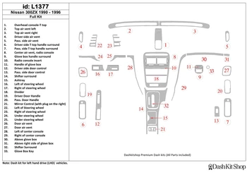 

Interior lining for Nissan 300ZX 1990-1996. Set L1377.