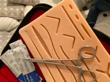 Kit de entrenamiento de sutura quirúrgica, herramienta para operar la piel, Práctica de sutura, modelo de almohadilla de entrenamiento, tijeras de aguja, equipo de enseñanza