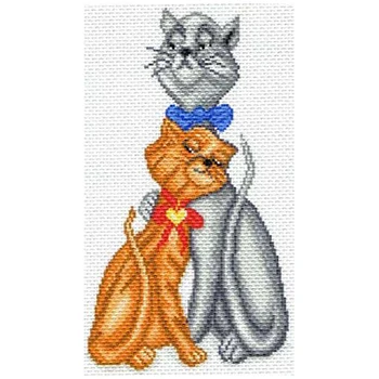 

1621 canvas with a pattern 'матренин posad' 'cat with a koshkoy', 28*37 cm