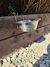 Cuenco para gatos y perros, jaula de acero inoxidable para colgar, Bol colgante de tres dimensiones