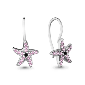 

Children's aquamarine earrings with cubic zirconia, nanocrystal, 925 silver