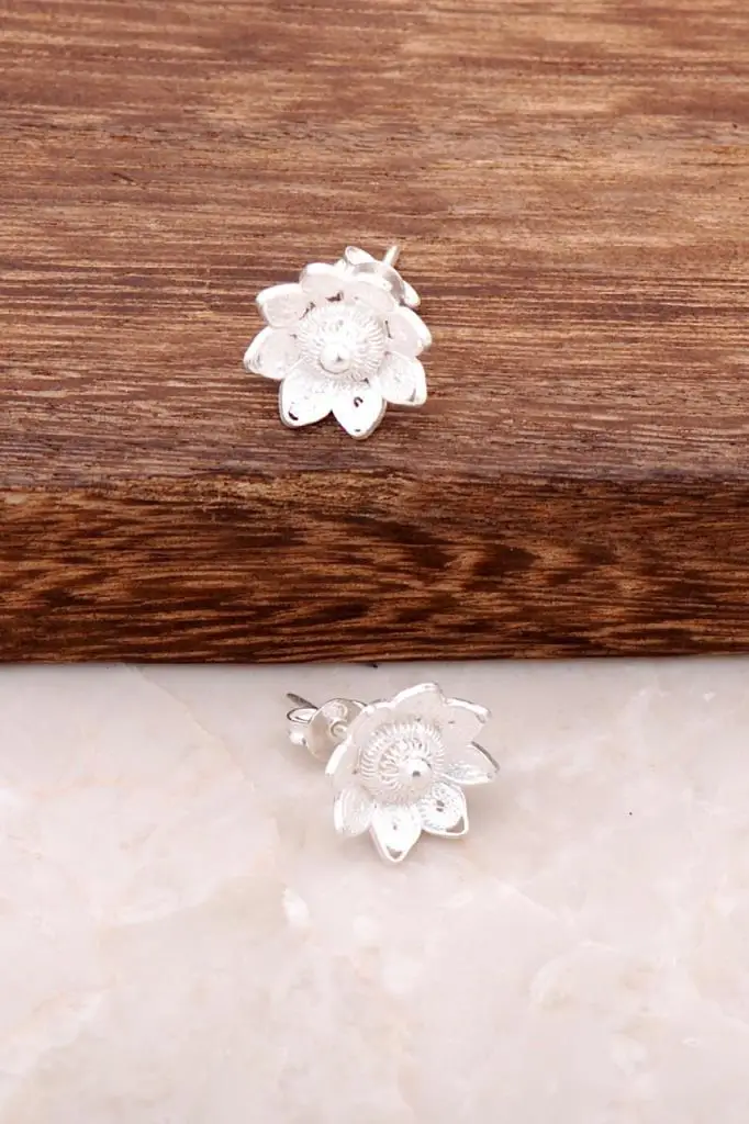 

Filigree Embroidered Silver Earrings 942 High Quality Hand Made Original Filigree Silver Jewellery Gift for Women