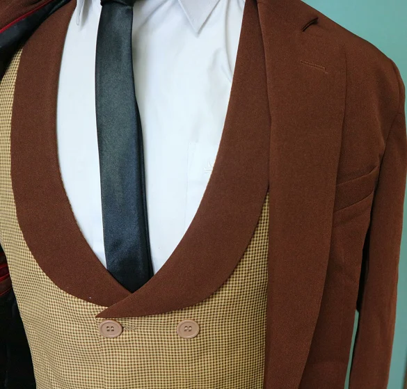 Groom Tuxedos Groomsmen Suits Best Man Wear Mens Wedding Suits Bridegroom Business Dinner Suits(Jacket+Pants+Vest)