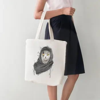 

Angemiel Bag Horror Cat Big Shopping Beach Tote Bag