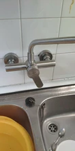 SUS304 Acero inoxidable caliente y Grifo de Agua Fría montado en la pared grifo de fregadero de cocina de doble Control