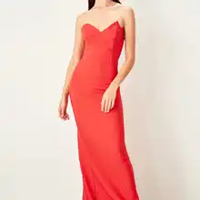 Trendyol вечернее платье без бретелек TPRSS19AE0026