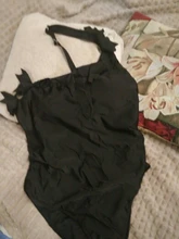 Bañador de una pieza para mujer, ropa de baño Sexy de encaje negro, traje de baño de un hombro, traje de baño de talla grande, Monokini para playa