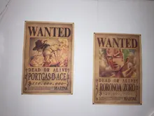 Figuras de acción de One Piece Bounty, pegatinas de pared con estampado de póster artesanal, película Vintage, Playbill, Luffy, papel tapiz de una pieza, 1 Uds.