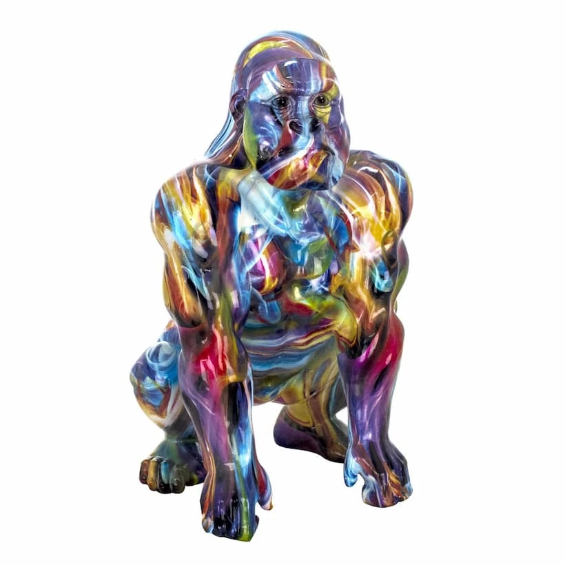 CAPRILO figure decorative Graffiti resin "Multicolor gorilla" ornaments and  sculptures. Animals. Unusual gifts. Home decoration. 28x57x48 cm| | -  AliExpress