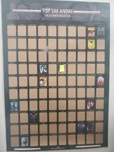 Decoración de la parte superior del hogar, póster de Anime rascador, lista de cubo de Anime, iconos artísticos prémium, gran regalo para los fanáticos del Anime, 100