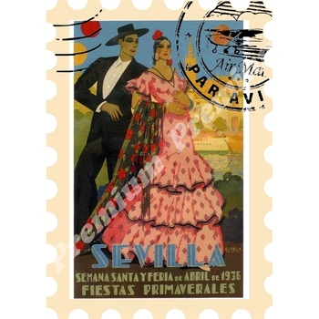 

Spain vinyl souvenir magnet vintage tourist poster