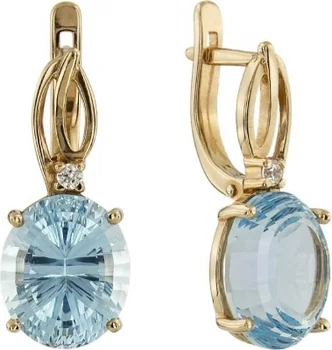 

Aloris earrings with cubic zirconia and Topaz in red gold