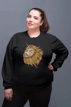

Angemiel Wear Unicorn Lion Black Women Sweatshirt