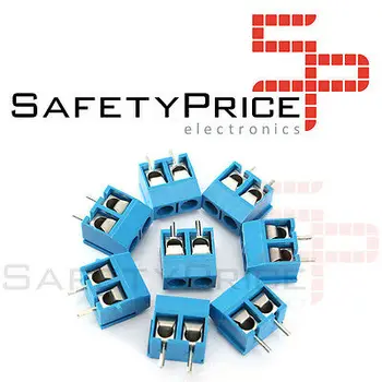 

10x Borna Clema connection 2 pin 5mm blue PCB linked screw block