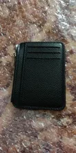 Cartera delgada de cuero PU Unisex, Tarjetero con cremallera, funda para tarjetas de crédito, Mini tarjetero, regalo
