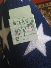 Plantas verdes de papel pequeño diario Mini japonés lindo caja pegatinas conjunto Scrapbooking lindo copos diario papelería
