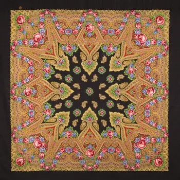

Scarf Pavlovo Posad with silk fringe 125x125 1106-18 "instant", View 18