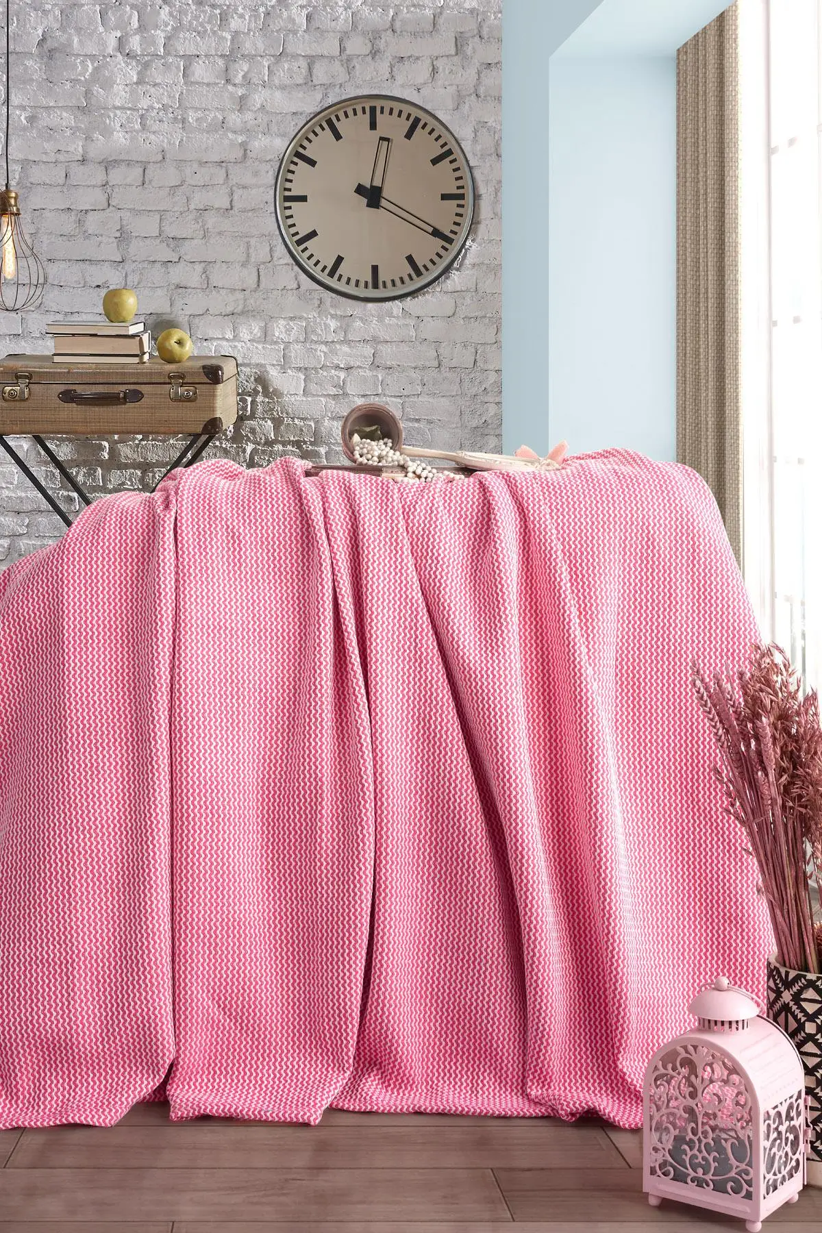

100 Cotton Four Seasons Blanket Single Personality | Fuchsia