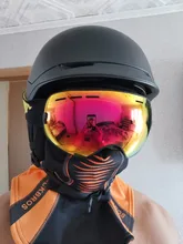 ROCKBROS-Mascarilla de esquí térmica, forro polar con protector para la cara, capucha de snowboard, bufandas de deporte al aire libre, a prueba de viento, casco para bici, pasamontañas