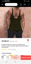 Camiseta informal a rayas sin mangas para hombre, chaleco exterior deportivo para Fitness y musculación
