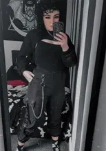 Las mujeres pantalones de carga 2021 pantalones Harem moda Punk bolsillos pantalón Jogger con cadena Harajuku elásticos alta cintura moda de calle