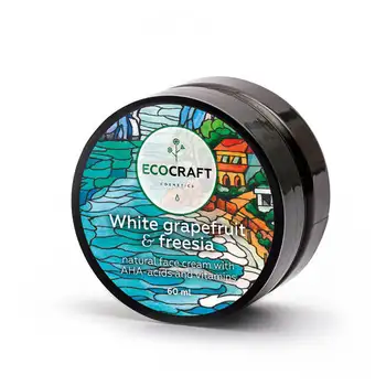 

Cream for oily and combination skin with Ana-acids and vitamins white grapefruit and freesia