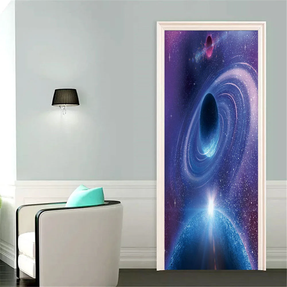 porta do armário adesivo, planeta explosão, universo misterioso
