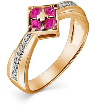 

Master brilliant ring with rubies and diamonds in red gold