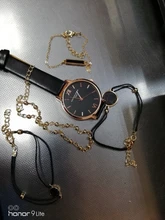 Reloj de pulsera analógico de cuarzo para Mujer, cronógrafo con correa de cuero de lujo, color negro, 5 uds.
