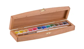 

Set of watercolor paints white nights 12 colors of 2.5 ml in a wooden case