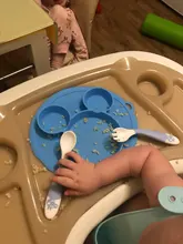 Juego de tenedor cuchara de entrenamiento de silicona flexible para bebé, vajilla de alimentación, Juguetes