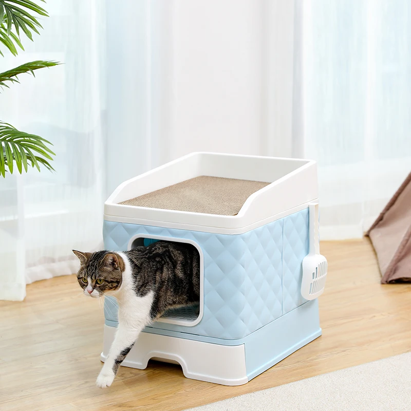 Litter Boxes For Large Cats Foldable Litter Box Comes With Shovel 