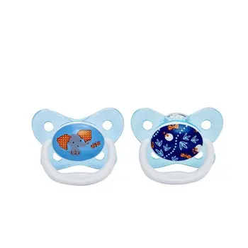 

Dr Brown' S-pacifier, from 6 to 12 months, blue, 2 pack pacifiers and teether