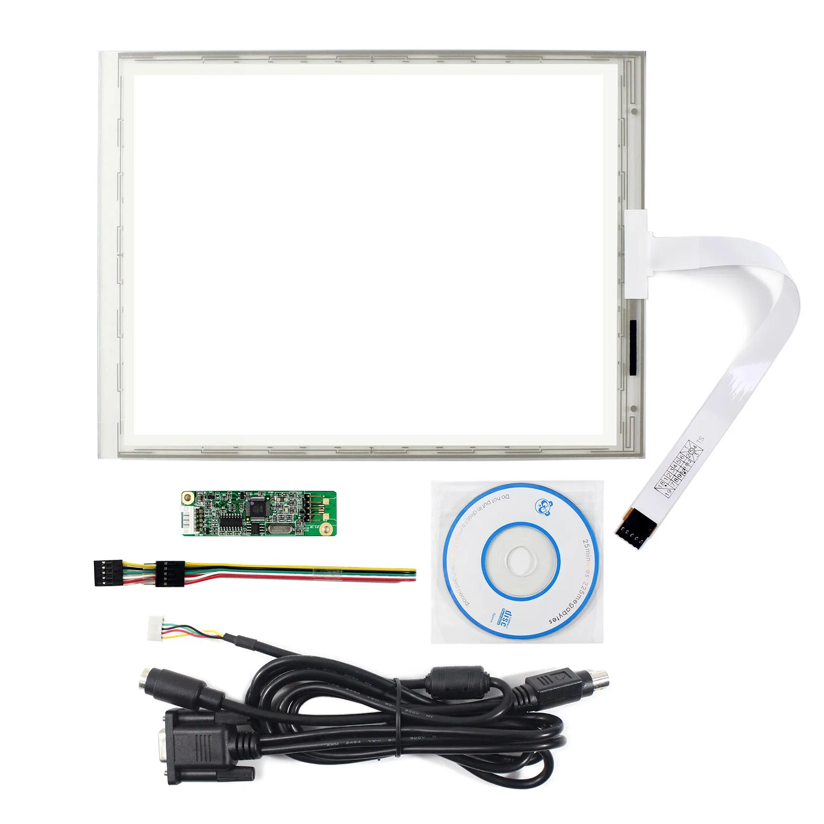 Fios Resistivo Lcd Painel de Toque Controlador da Tela Rs232 Porta Serial 5 - Image 6