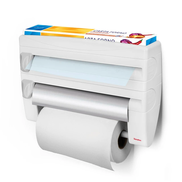 DISPENSER TRIPLO DA CUCINA PER ROTOLO CARTA, CARTA ALLUMINIO, PELLICOLA  ALIMENTI cod. 5821