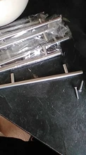 Barra en T de acero inoxidable para puerta alacena, 50mm-450mm, tirador del mango muebles perillas de gabinete, manija del cajón del armario