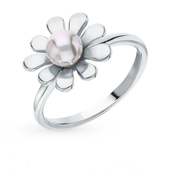 

Silver ring with pearls sunlight sample 925