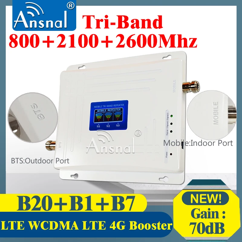 B20 LTE 800 2100 2600Mhz Tri-Band  Cellphone 