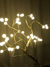 Night-Light Table-Lamp Battery-Operated Bedside Copper-Wire Tree Bedroom Home-Decoration