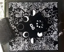 Mantel de Tarot de terciopelo con bolsa, adivinación de las fases de la Luna, paño de Altar para enamorados, envío directo