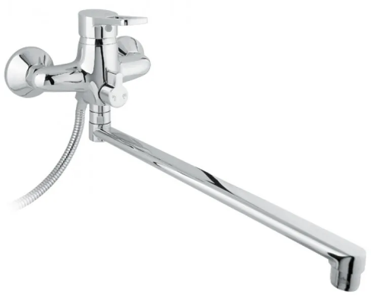 Смеситель для ванны с душем длинным изливом Timo Junior INOX 1905Y-CR chrome | Обустройство дома