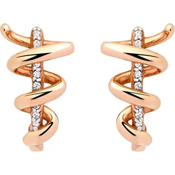 

Esthete earrings with 20 cubic zirconia Red Gold