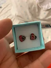 Martick-pendientes de corazón de color dorado para mujer, aretes de tuerca de corazón de color oro rosa con letras en inglés, joyería fina, regalo E161