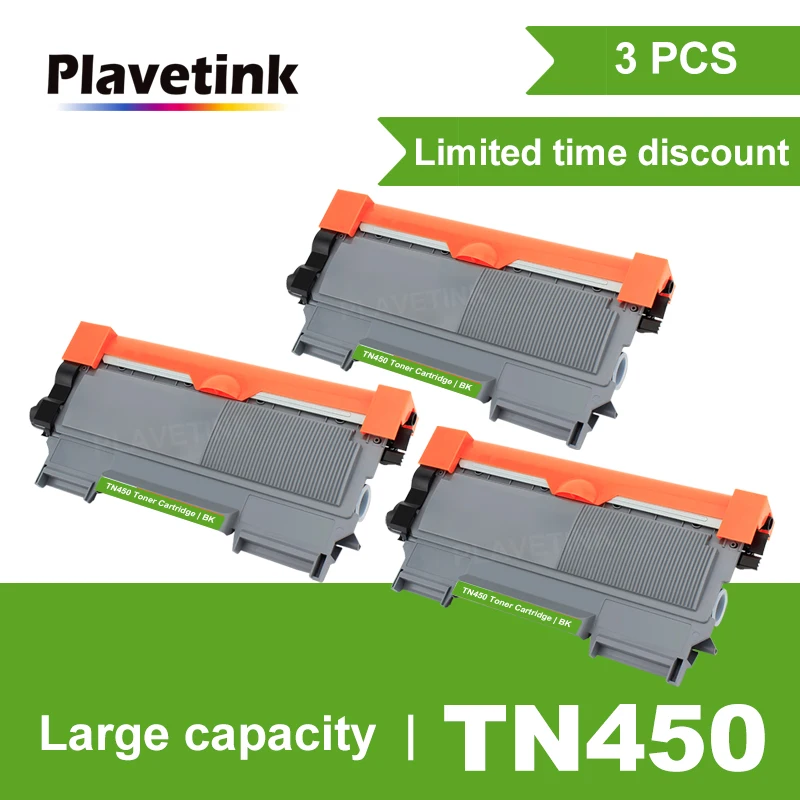 

Plavetink 3PCS for Brother TN-450 TN450 Compatible Toner Cartridge MFC 7360 7362 7460 7470 7860 7290 DCP 7055 7060